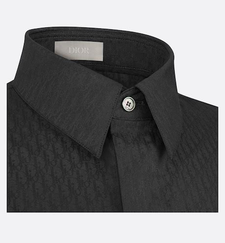 Chemise Dior Oblique Jacquard de coton noir .